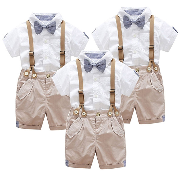 baby boy khaki shorts with suspenders