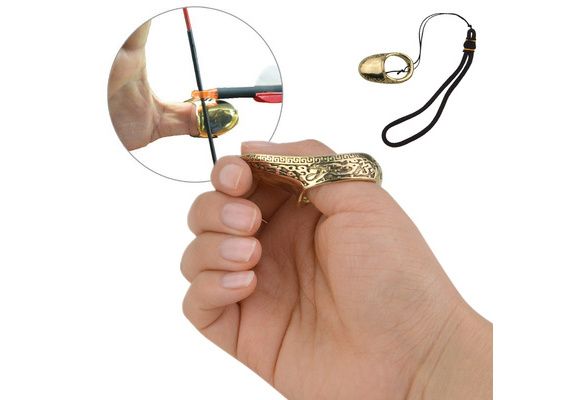 Brass Archery Thumb Ring Finger Guard Bow Hunting Shooting Protector Gear 