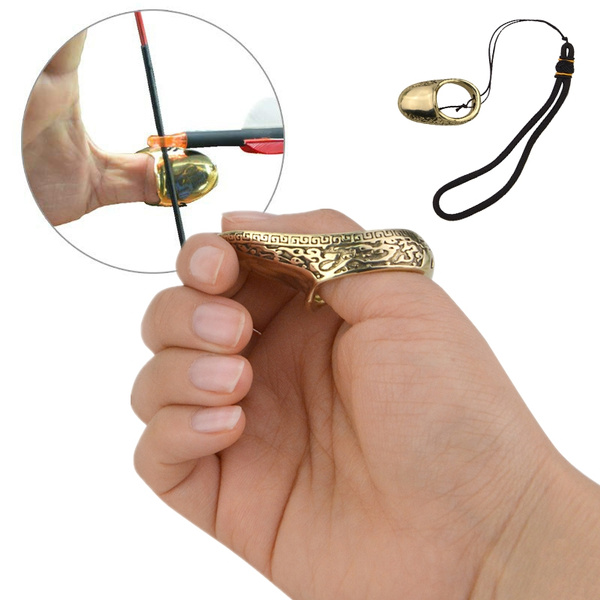 Traditional  Archery Thumb Finger Guard Ring Protectors  Shooting Hunting Bow 