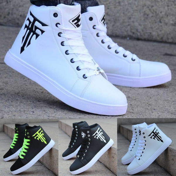 Men Fashion High Top White Sneakers For Man Casual Sport Outdoor ...