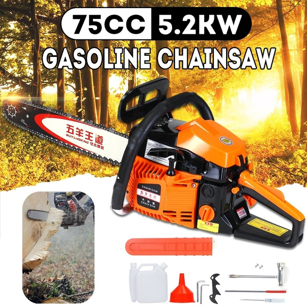 5.2KW 75cc Chainsaw Strong Power Gasoline Chain Saw Tree Cutting Machine