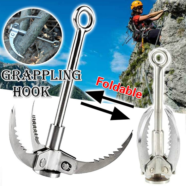 Grappling Hook,Gravity Rock Climbing Hooks Folding 3 Claws