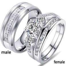 Couple Rings, Steel, whitegoldring, Stainless
