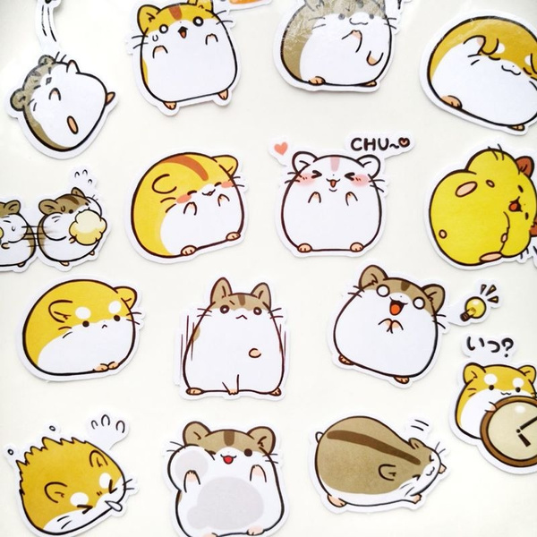 38 Pcs Kawaii Japanese Hamster Stickers