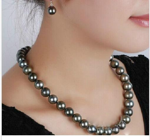 8-11mm Black to Silver Tahitian Long Ombre Pearl Necklace | Pearls.jp