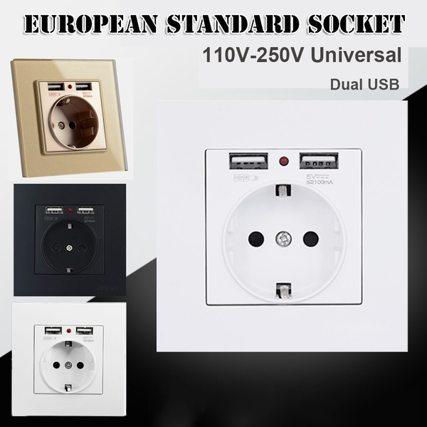 USB Output Professional Wall Socket Power Supply Electrical Outlet EU Standard