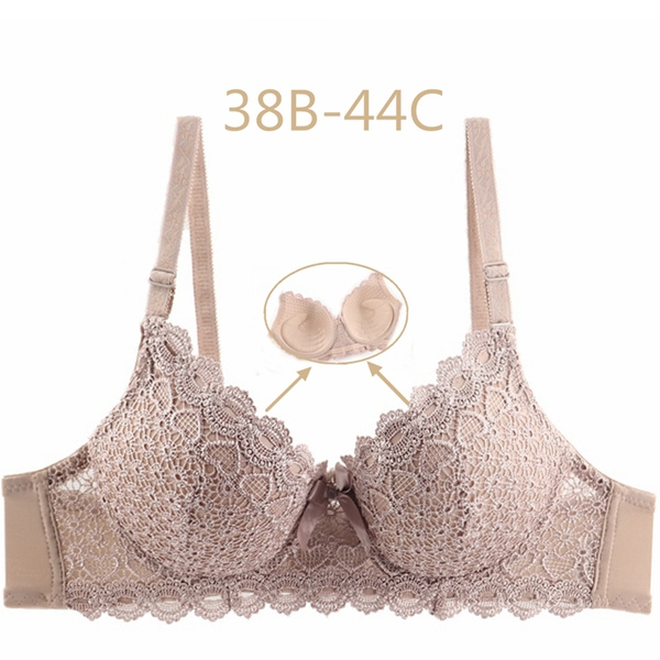 Sexy Push Up Bras Lace Embroidery Massage Beads Palm Support