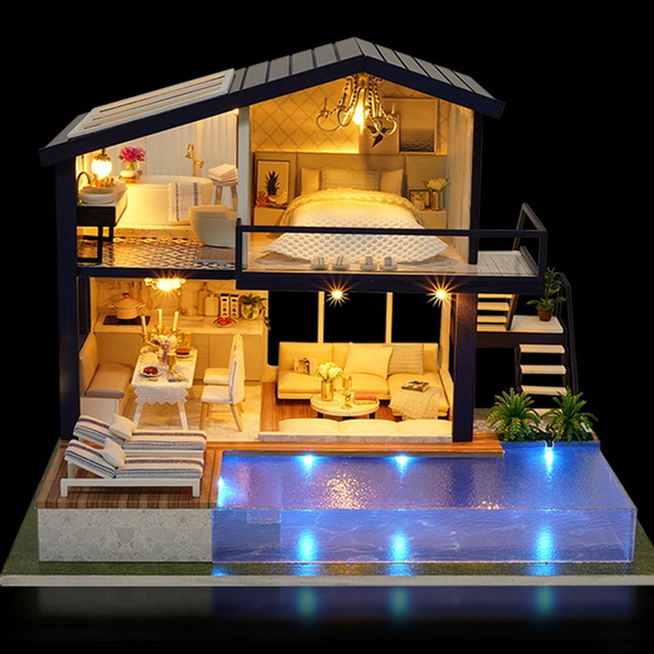 Details about   Doll House Miniature Wooden Furniture DIY Toys Handmade Dollhouse Children Gift 