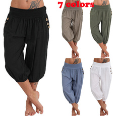 Fashion  Women's Loose Casual Solid Color Trouser Boho Hip Pants Plus Size S-5XL