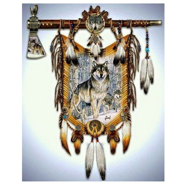 Wolf Dream Catcher Art 5D Diamond Painting 