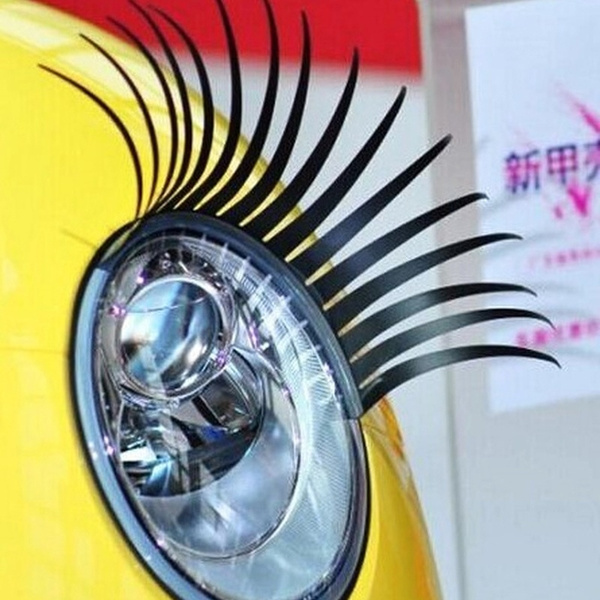 1 Pair 3D Eyelash Sticker Automotive Eyelashes Car Eye Lashes Wish