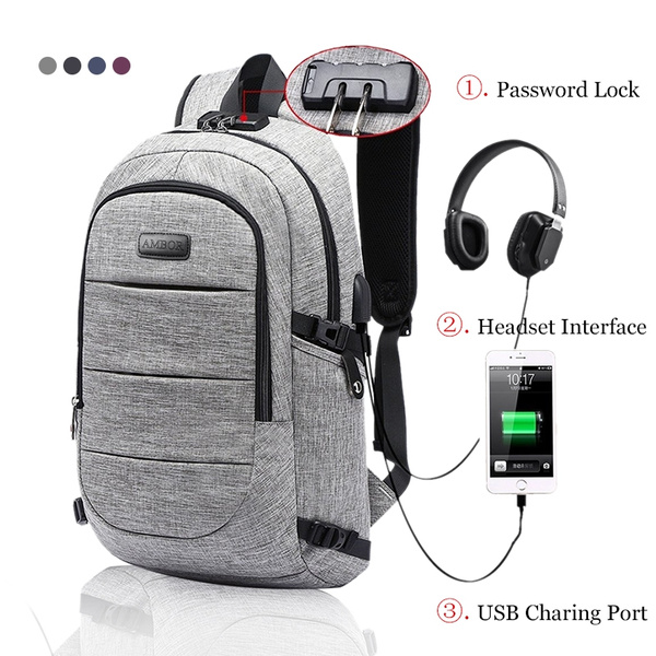 travel backpack with phone charger