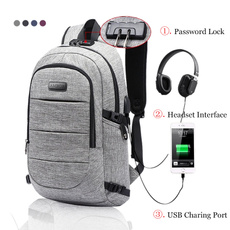 New Fashion Laptop Backpack Anti Theft Waterproof Travel Backpack with USB Charging Port Amp Headphone Interface for College Student for Women Men Fits Under 17 Inch Laptop Notebook