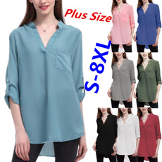 blouse, Plus Size, Chiffon Shirt, Tops & Blouses