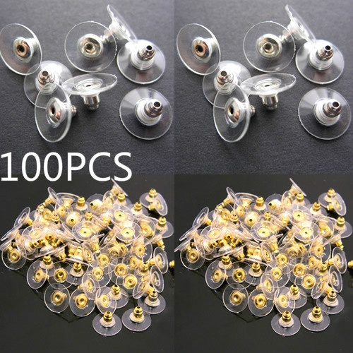 100pcs Earring Back Stoppers Applied Silver Gold Tone Earnuts Earring Backs  Stoppers Jewelry Findings