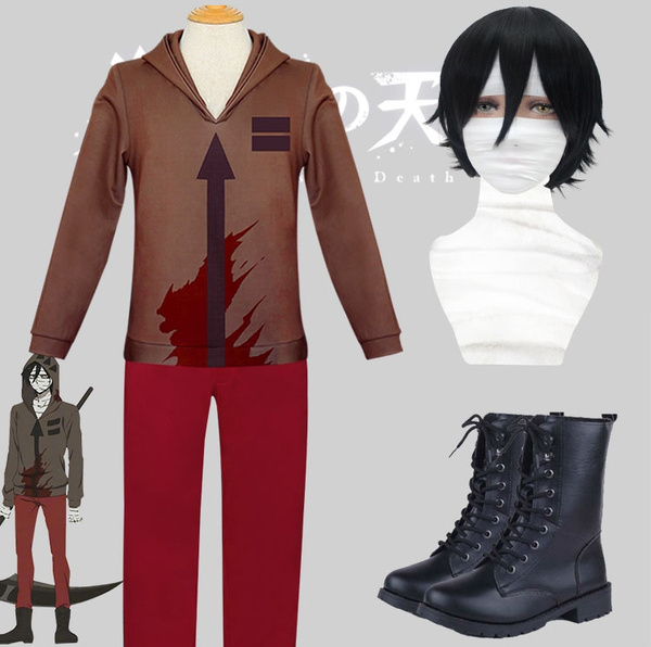 HSIU NEW High quality Angels of Death Cosplay Isaac Foster Costume Play Wigs Zack shoes Hallowee Cosplay Costume Full