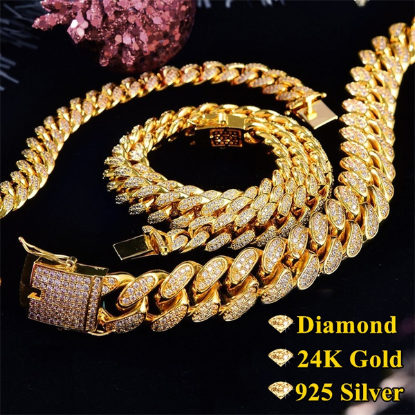 Hip Hop Iced Out Bling Diamond Necklace 