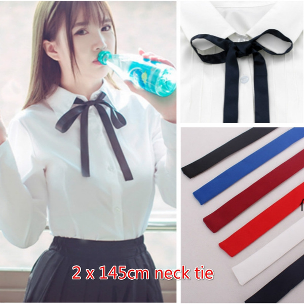 2 X 145cm Diy Bow Tie Women Girls Long Ribbon Neck Tie Solid Color ...