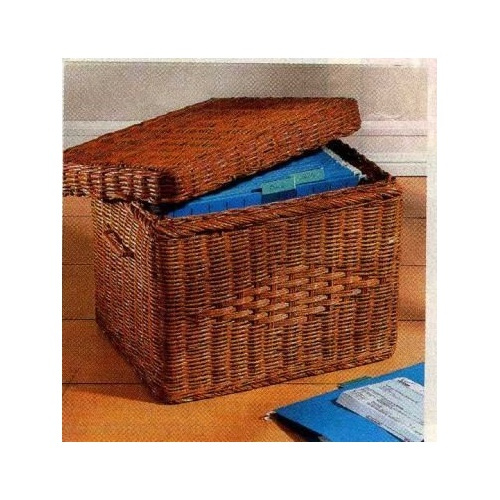 WICKER LETTER SIZE FILE BOX WITH LID BY JUMBL Wish