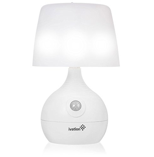 LED Table Lamp (battery powered), Black/White