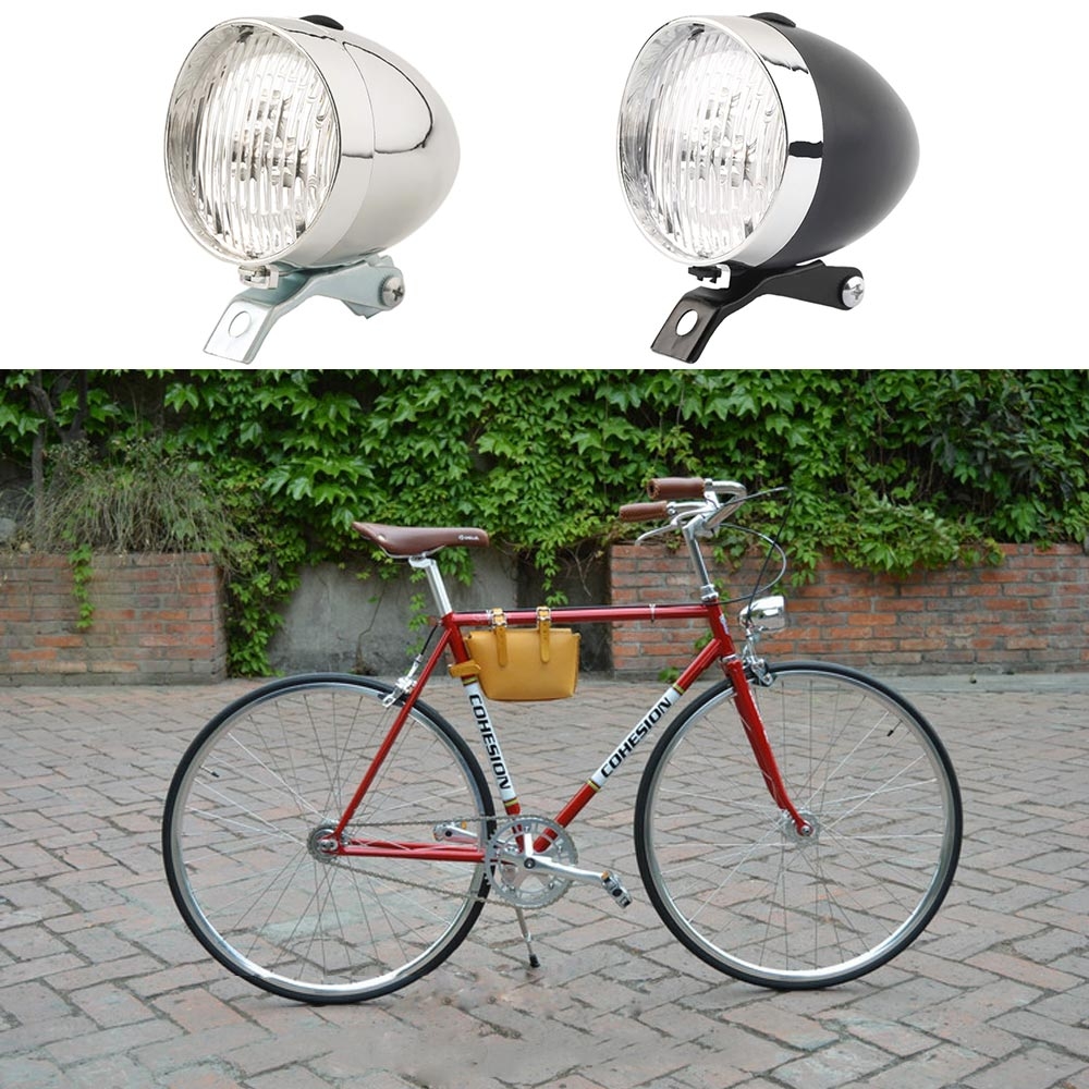 Retro Bicycle Bike 3 LED Front Light Headlight Vintage Flashlight Lamp