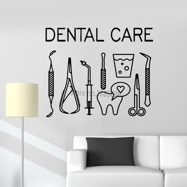 Dental Care Tool Wall Decal Dentist Office Dental Wall Stickers Art Teeth  Clinic DIY Removable Decals Wallpapers Decor LC862 | Wish