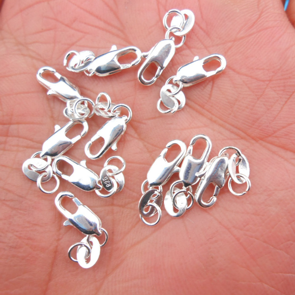 20pcs 925 Sterling Silver Metal Lobster Trigger Swivel Clasp Hooks Clip