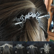 Norse Viking Large Celtics Knots Crown Hairpins Hair Clips Stick Slide Accessories for Women