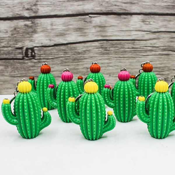 Funny Cactus Keychain mignon DEL lumineux porte-clés enfants jouet cadeau Mini lampe de poche 
