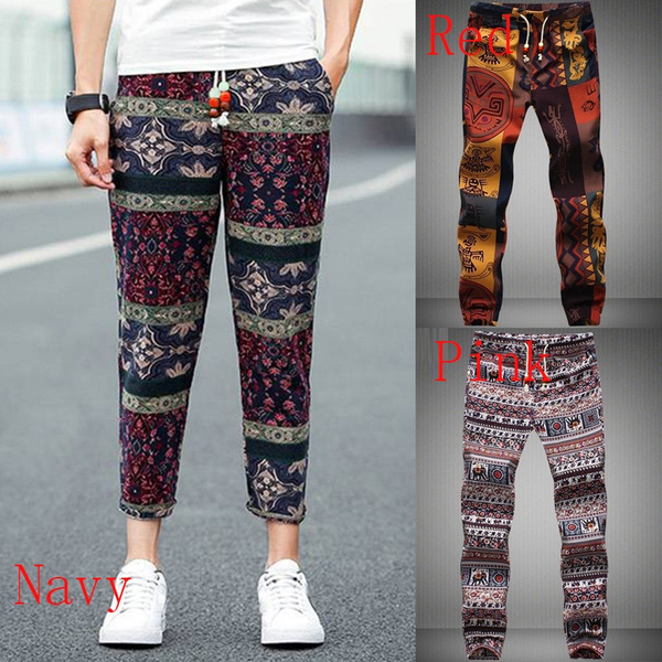 Spring Mens Fashion Casual Trousers Elastic Waist Print Sweatpants Jogging Hosen Oversized S 5xl Wish