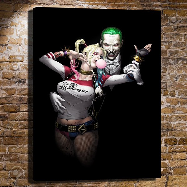 Comic Joker Harley Quinn Bailando Bubblegum Art Pintura De Pared Lienzo Impresion Decoracion De La Sala De Estar Sin Marco Wish Comic Joker Harley Quinn Bailando Bubblegum Art Pintura De Pared Lienzo Impresion Decoracion De La Sala De Estar Sin Marco Wish