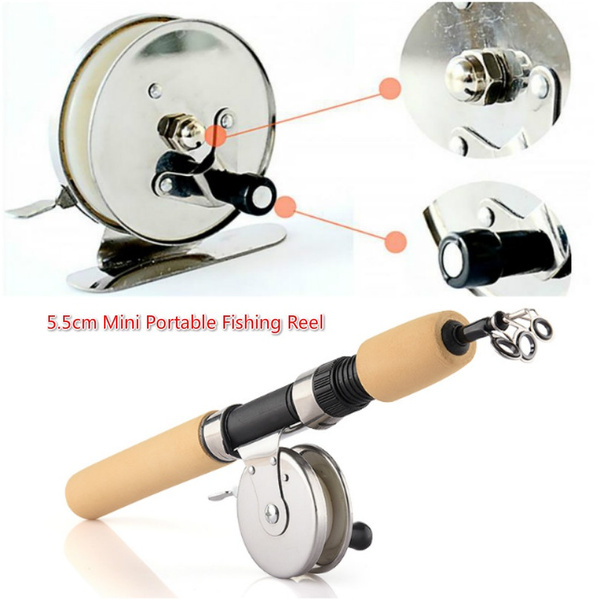 Metal Fishing Reels Portable Ice Fishing Wheel Mini Pole Line Reel