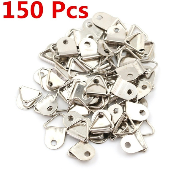 Details about   50pcs Silver Triangle Mirror Hangers Strap D-Ring Hanging Picture Frame Hooks WH