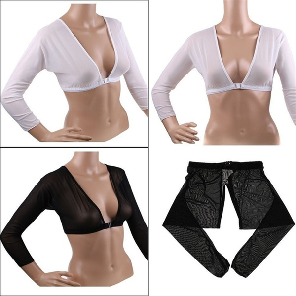 M/L/XL Seamless Arm Shaper Short Cropped Navel Mesh Cardigan Plus Size Arm  Shaper Seamless arm shaping mesh underwear