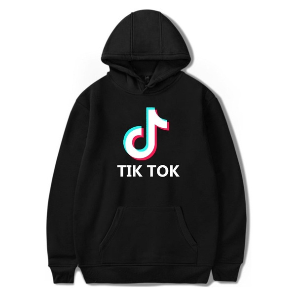 New Fashion Tik Tok Logo Print Long Sleeve Hoodies Unisex Sport Hooded Sweater