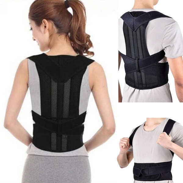 New Adjustable Hump Correction Back Support Shoulder Lumbar Brace Belt ...