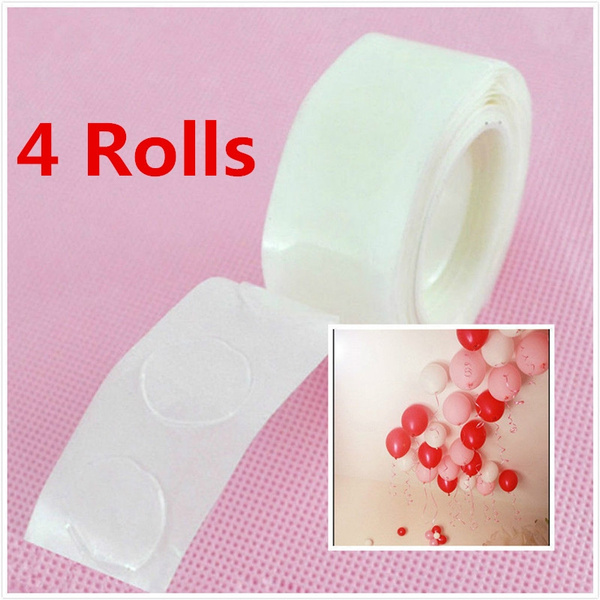 NUOBESTY 30 Rolls Double-Sided Dispensing Removable Double Sided Tape  Removable Balloons Sticker Balloon Arch Tape Glue Point Stickers Round Soft