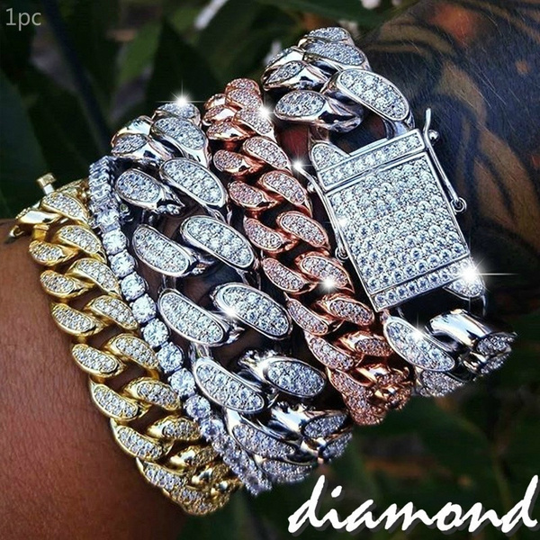 Baguette Cluster Diamond Iced Out Bracelet 6.95 Carats 10K Yellow Gold –  HipHopBling