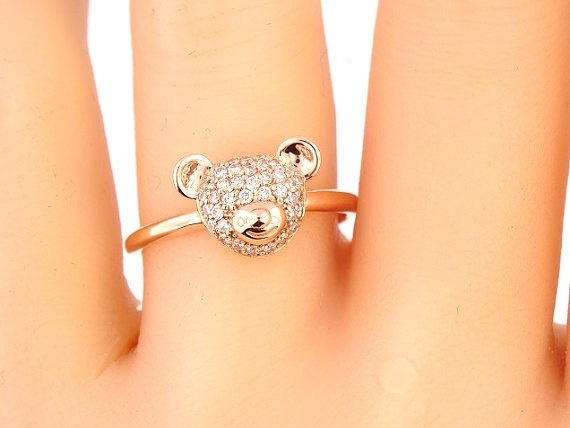 Teddy bear clearance diamond ring