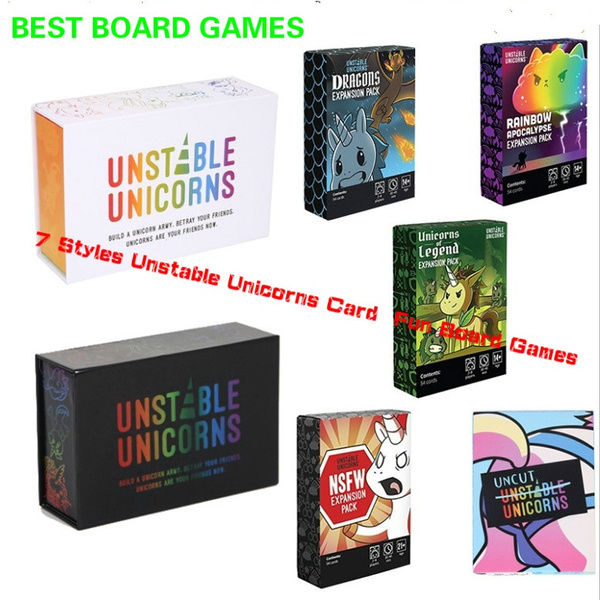 Unstable Unicorns Base Game with 3 Expansion Packs Rainbow Legend NSFW Sealed 