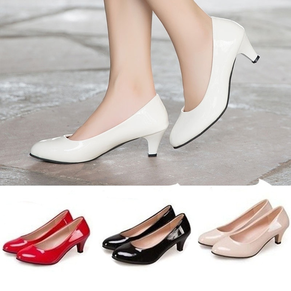 Women's Low Heel Shoes Comfortable Pointed Toe Slip Heels - Temu