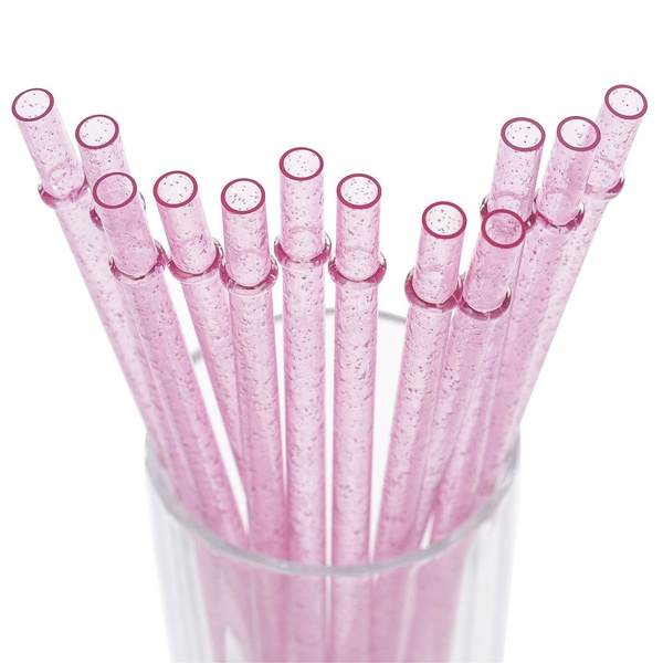 Pink Plastic Straws 