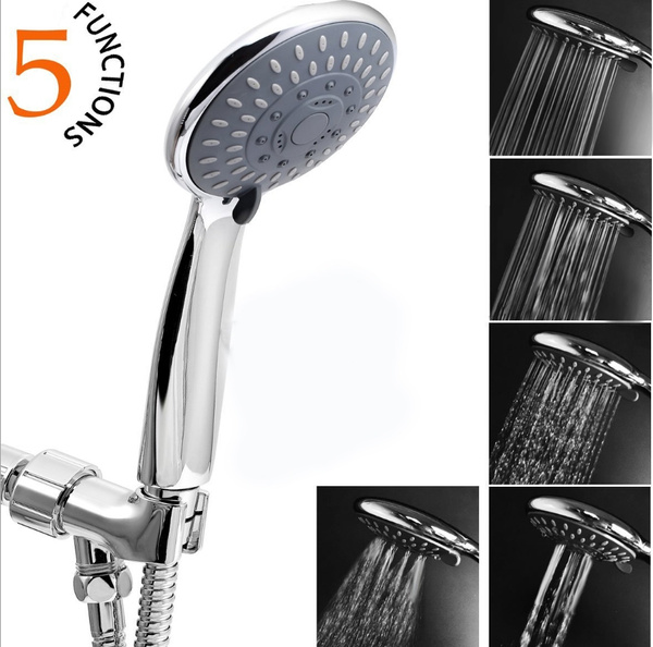 Bathroom High Pressure Shower Head ABS Chrome Handheld Powerful Shower ...