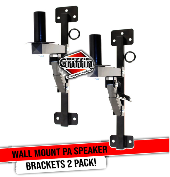 Premium PA Speakers Wall Mount Brackets By GRIFFIN Set Of 2 All Steel
