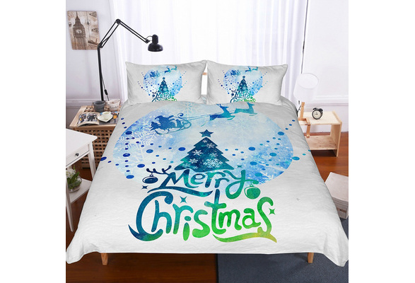 3D Merry Christmas printed Quilt Cover 