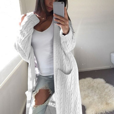2019 New Women's Fashion Casual Pocket Knitted Long Sleeve Sweater Cardigan Tops Autumn Winter Sweater for Women