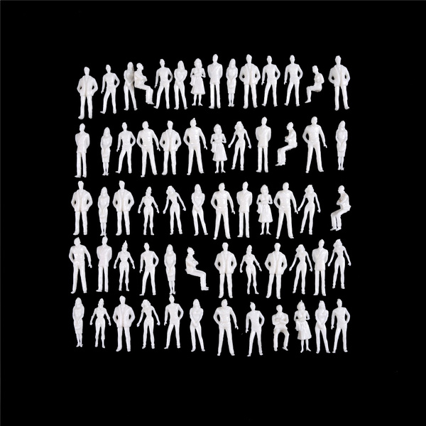 100PCS 1:50-1:300 Scale White&color Model People Mixed Posture Model ...