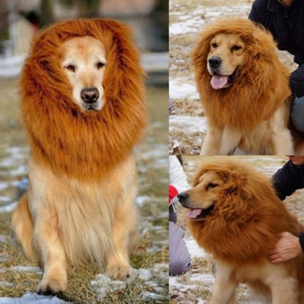 Pet Costume Lion Mane Wig for Dog Halloween Cloth Festival Fancy