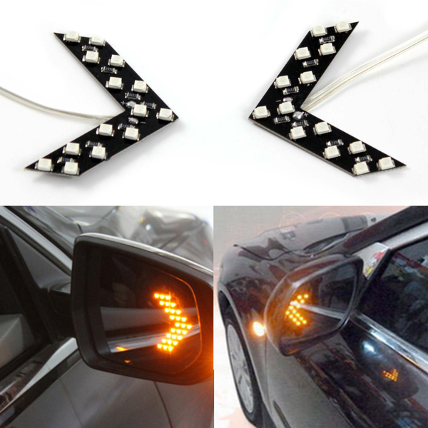 Fashion 14 SMD LED Arrow Panel Car Rear View Mirror Indicator Turn Signal Light