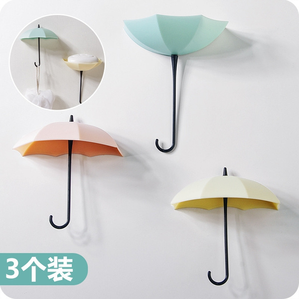 3PCS Umbrella Wall Hook Key Jewelry Small Item Holder Organizer Wall Rack Hanger